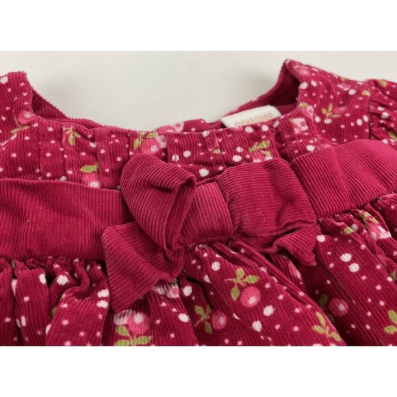 Gymboree Girl Dress Corduroy Bow Bunnies Snow Berry floral Pink 12-18 12 18 M - Picture 6 of 11